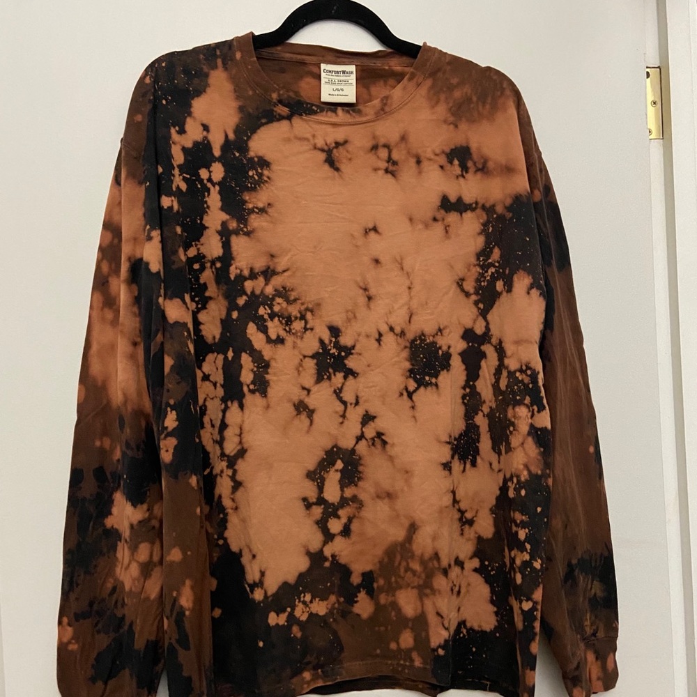 One of a kind bleach dyed long sleeve t shirt